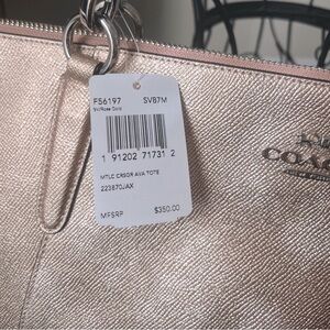 Coach metallic gold Ava tote NWT
